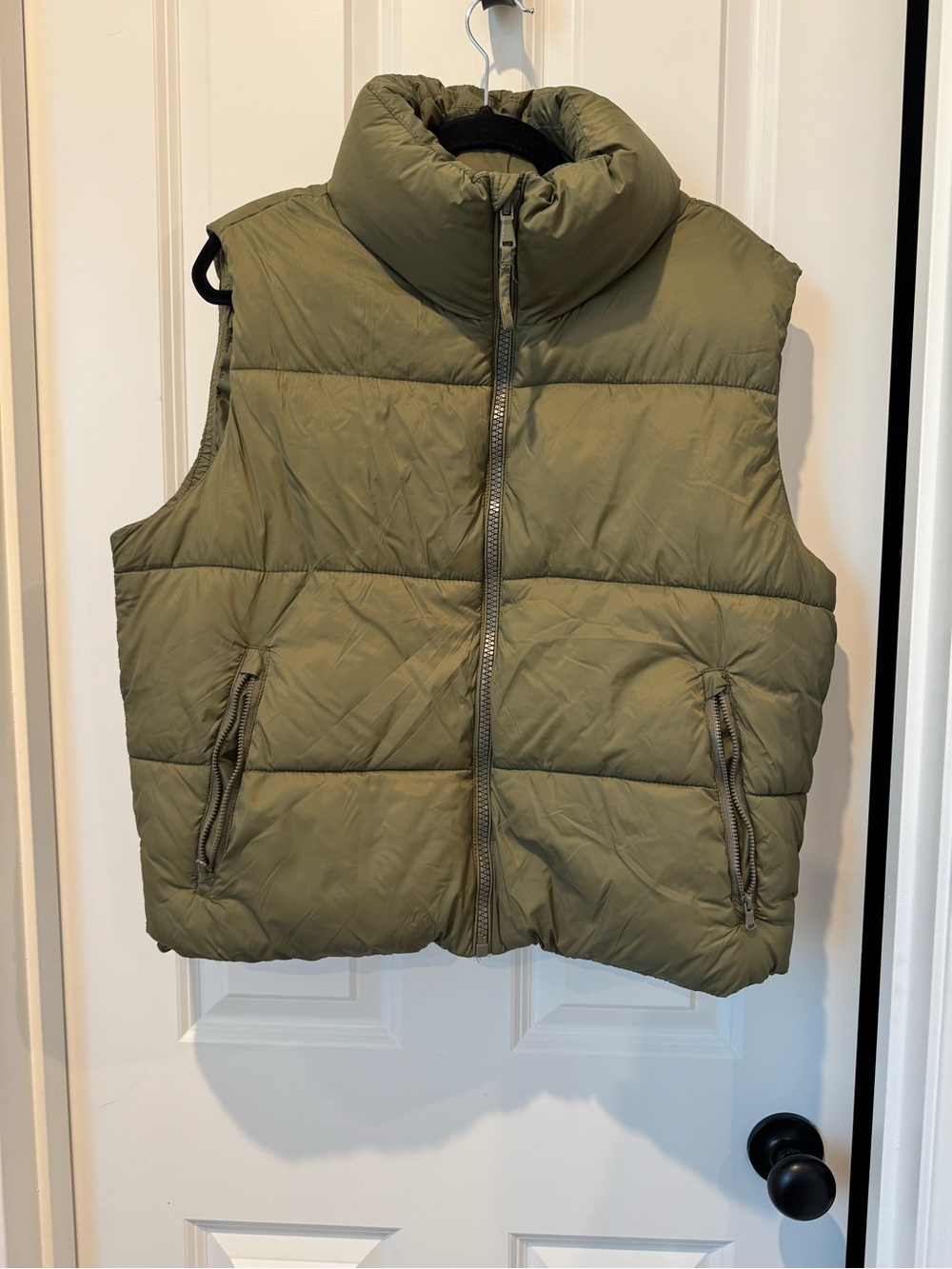 Old Navy Olive Quilted Puffer Vest